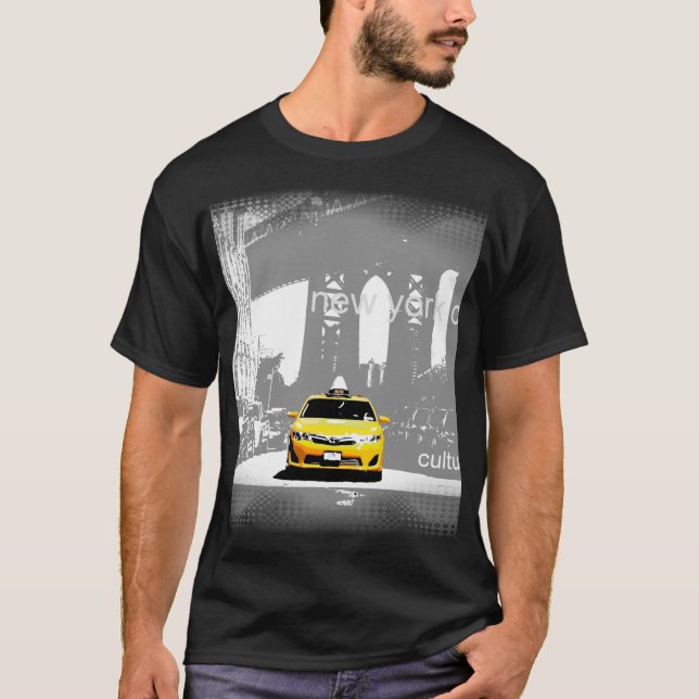 T-shirt Taxi jaune New York City Nyc Brooklyn Bridge (Devant)