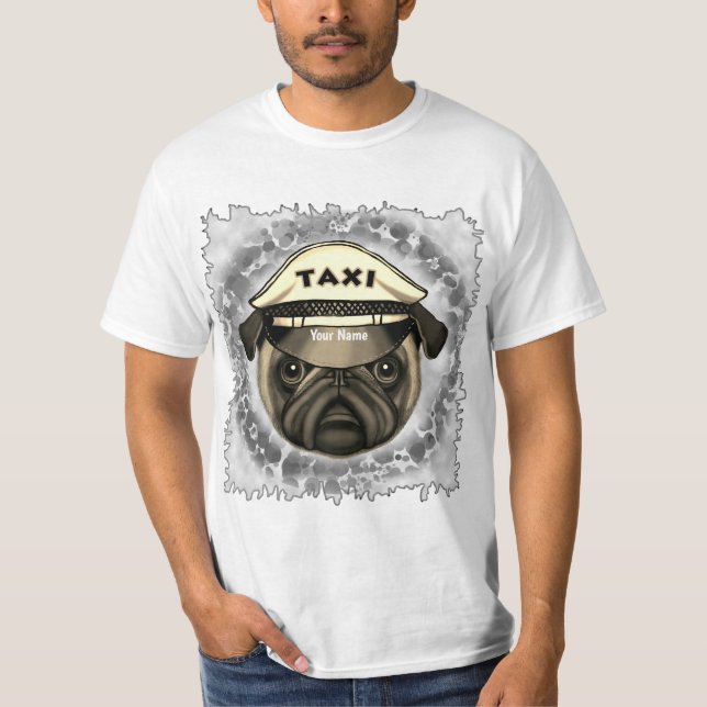 T-shirt Taxi Pug  (Devant)