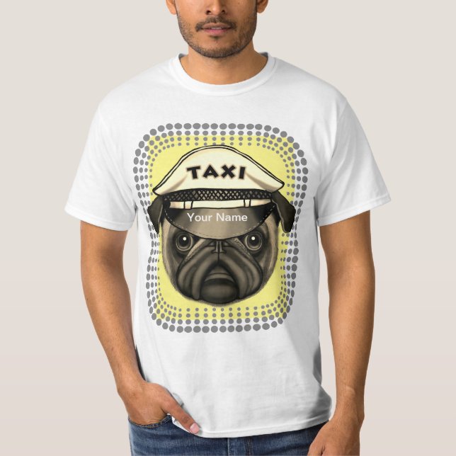 T-shirt Taxi Pug  (Devant)