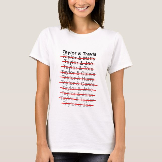 T-shirt Taylor & Travis (Black Text / Red Line) (Devant)