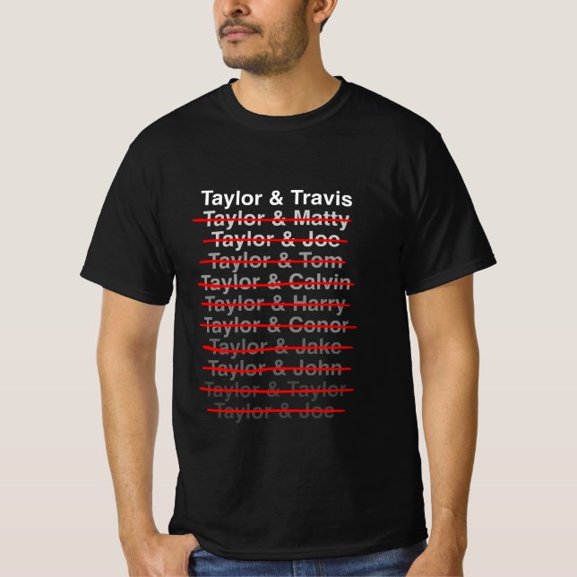 T-shirt Taylor & Travis (White Text / Red Line) (Devant)