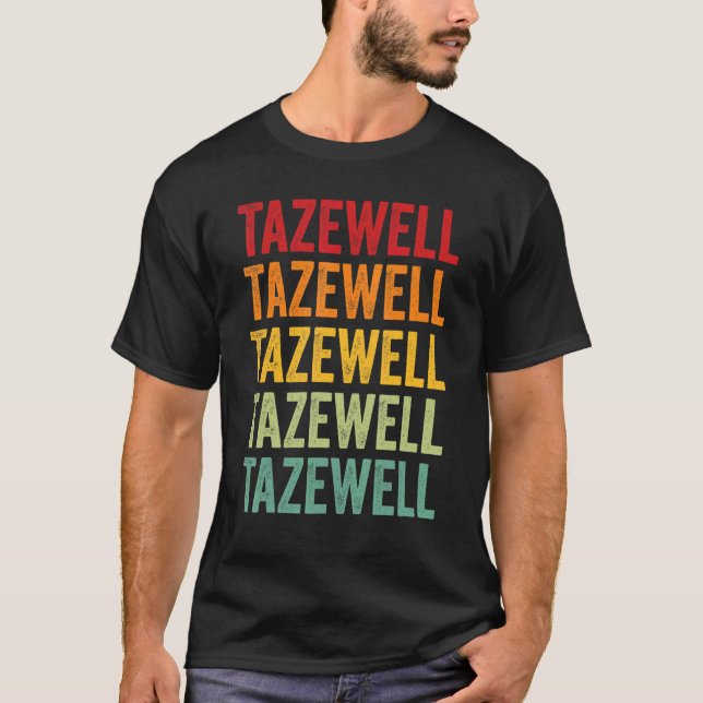 T-shirt Tazewell County Illinois Rainbow Text Design (Devant)