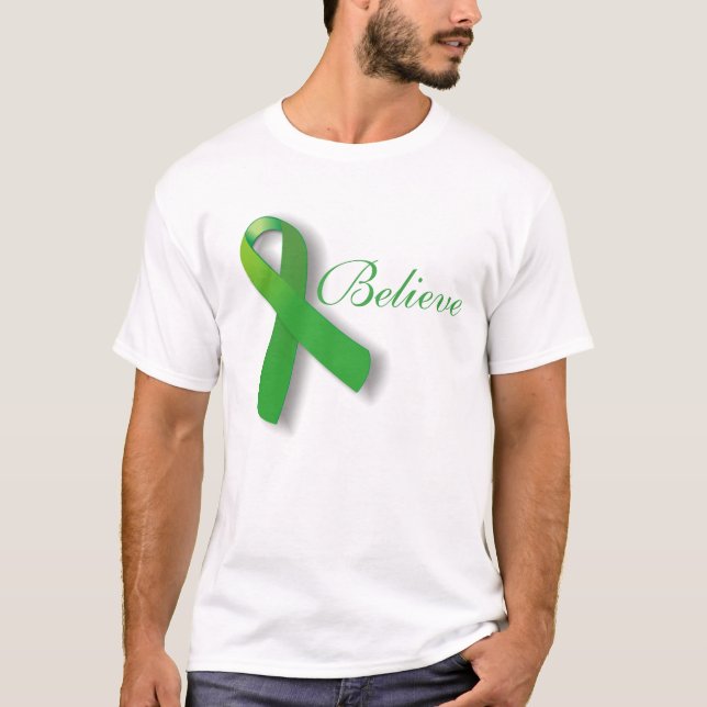 T-shirt TBI Traumatic Brain Injury Croire Green Ribbon (Devant)
