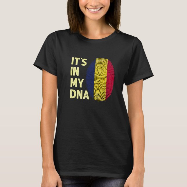 T-shirt Tchad Dans Mon Adn Équipe Drapeau Tchadienne Tchad (Devant)