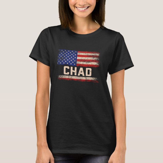 T-shirt Tchad Prénom Chemise Tchad Nom Drapeau Américain (Devant)