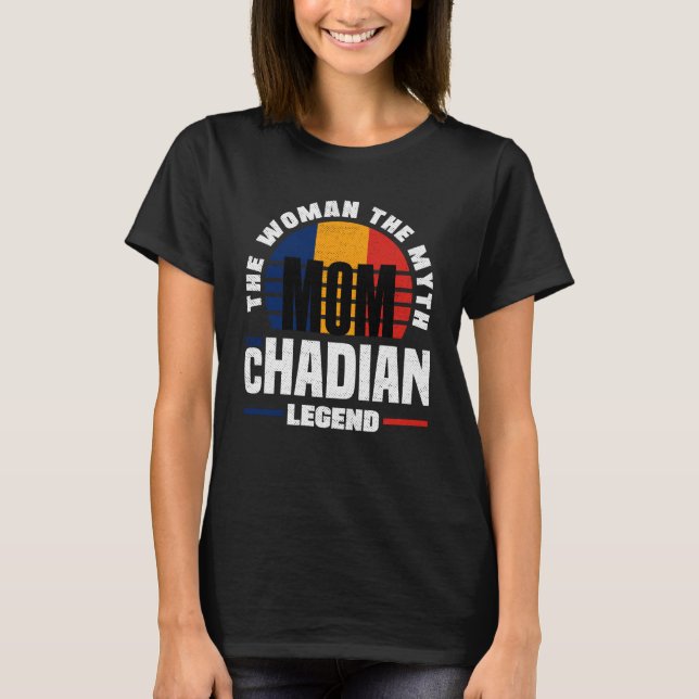 T-shirt Tchad Tchadien Drapeau Fête des Mères (Devant)