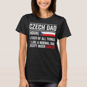 T-shirt Tchèque Papa Racines République Tchèque Drapeau No