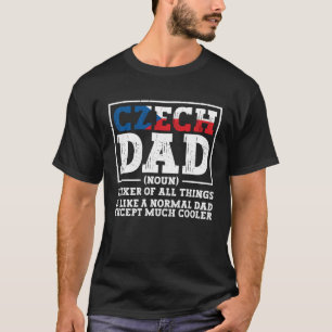 T-shirt Tchèque Papa Racines République Tchèque Drapeau No