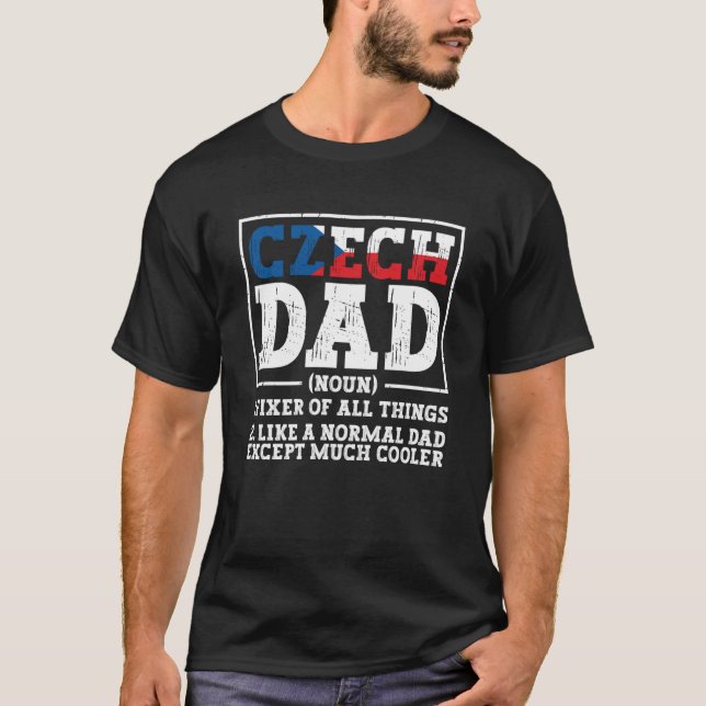T-shirt Tchèque Papa Racines République Tchèque Drapeau No (Devant)