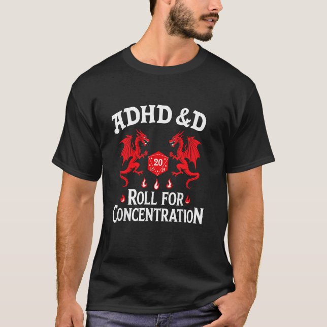 T-shirt Tdah&d Tdah Lancer Pour La Concentration (Devant)