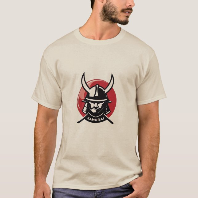 T-shirt Te graphique du casque japonais Samurai (Devant)