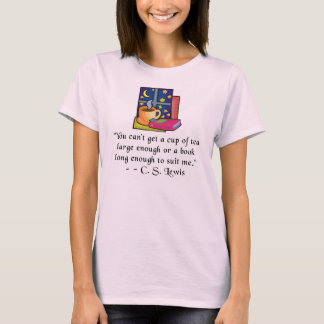 T-shirt Tea & Livres w Citation Dames Équipé T