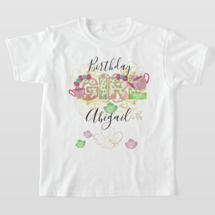 T-shirt Tea Party Anniversaire fille Floral