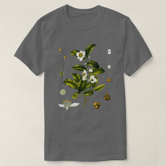 T-shirt Tea plante dessin biologique Camellia Sinensis (Design devant)