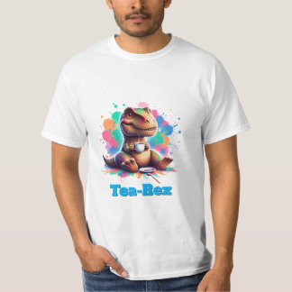T-shirt Tea‑Rex – Dessin animé de Dino avec du thé | T-shi