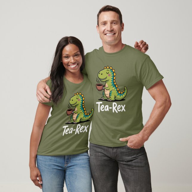 T-shirt Tea-Rex Dinosaur Boire Humour Thé (Unisexe)