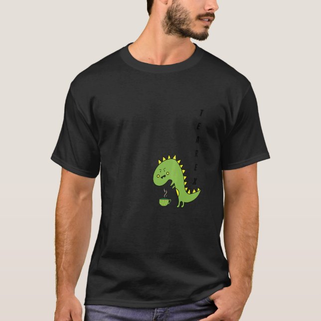 T-shirt Tea Rex Green rex Dinosaur (Devant)