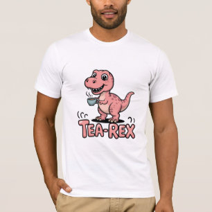 T-shirt Tea-Rex – T-Rex de dessin animé mignon appréciant 