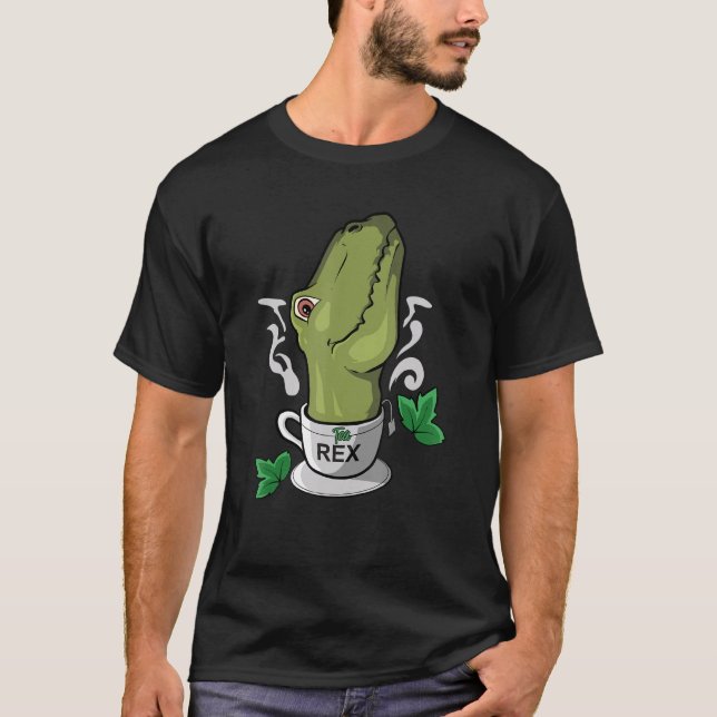 T-shirt Tea Rex Tea Time Tea Drinker Dinosaur (Devant)