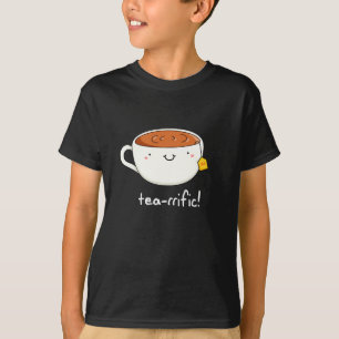 T-shirt Tea-rrific Funny Cup Of Tea Pun Dark BG