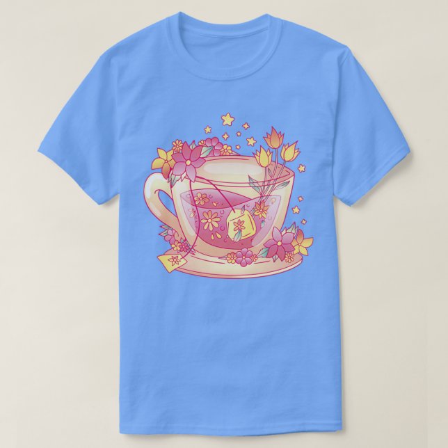 T-shirt Tea teacup fleurs (Design devant)