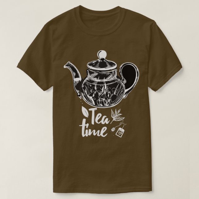 T-shirt Tea Time encadré votre tasse de thé (Design devant)