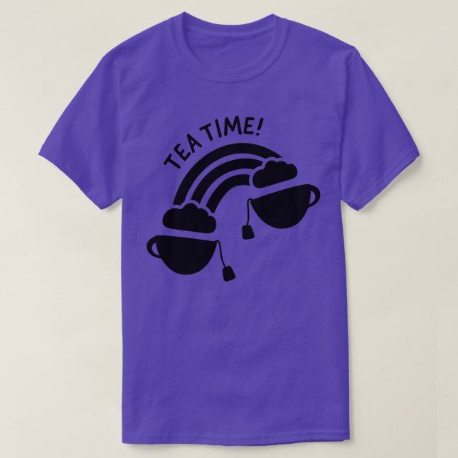 T-shirt Tea Time Rainbow tasses de thé connecté (Design devant)