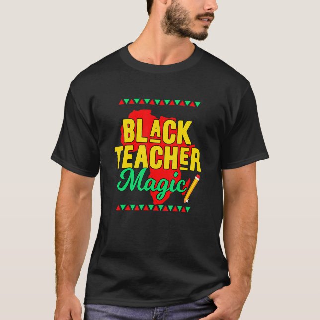T-shirt Teach Black History Month Kids Black Teacher Afric (Devant)