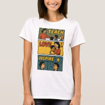 Teach Love Inspire - Enseignant Motivational Retro