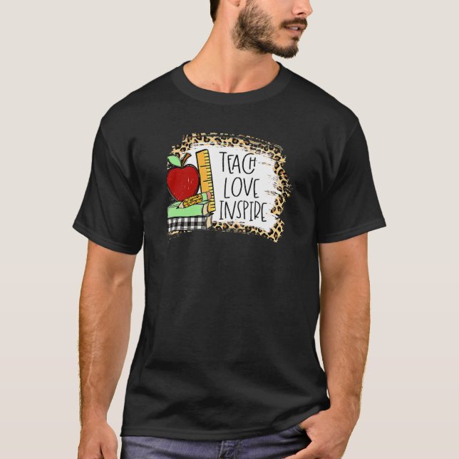 T-shirt Teach Love Inspire Shirt Leopard Cheetah Print 100 (Devant)