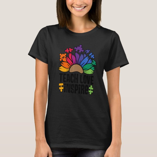 T-shirt Teach Love Inspire SPED Teacher Speducator Special (Devant)