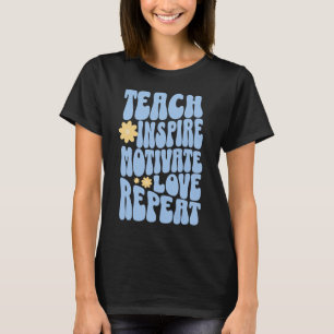 T-shirt Teach Retro Personnalisé Inspirer Motivate Love Ré