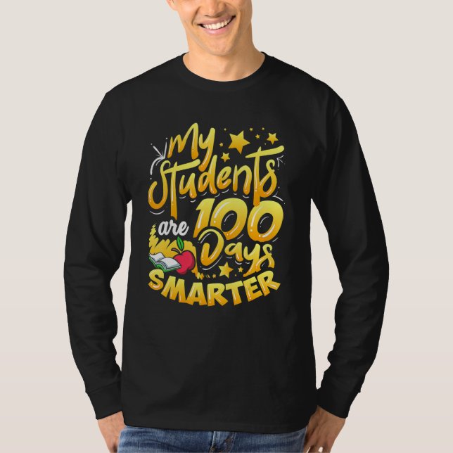 T-shirt Teacher 100th Day Of School 100 Days Smarter_2 (Devant)