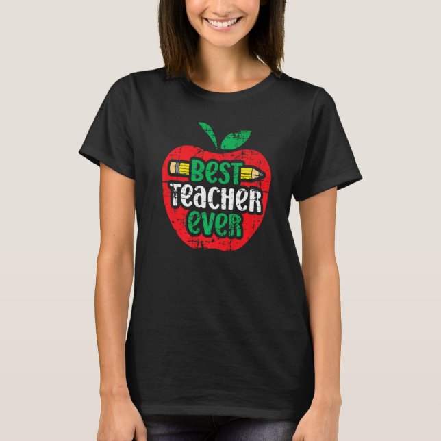 T-shirt teacher appreciation day best teacher ever apple p (Devant)