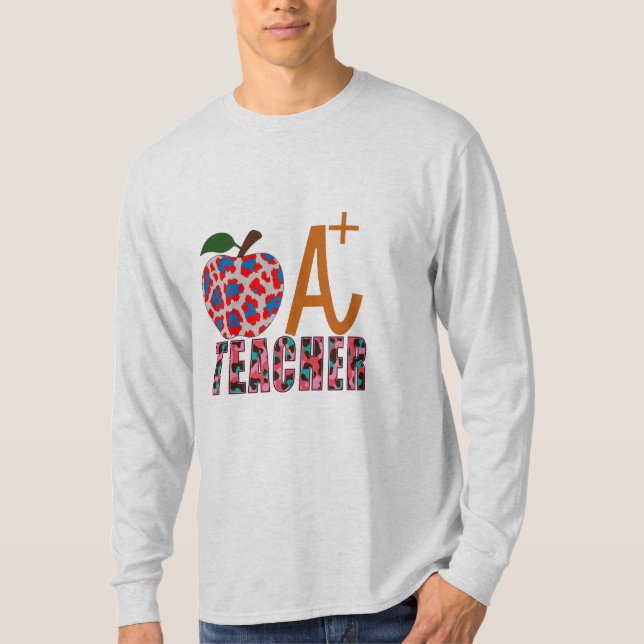 T-shirt Teacher Art Apple A Plus Teacher (Devant)