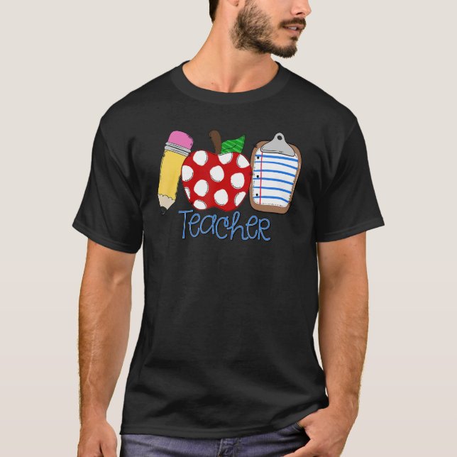 T-shirt Teacher Back To School Teaching Pencil Students Te (Devant)