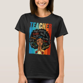 T-shirt Teacher Black History Queen Melanin Afro African P