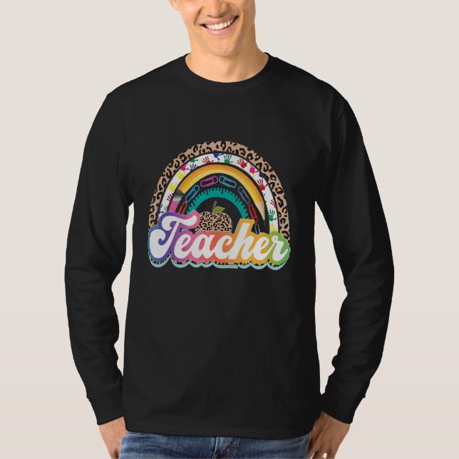 T-shirt Teacher couleur arc-en-ciel (Devant)