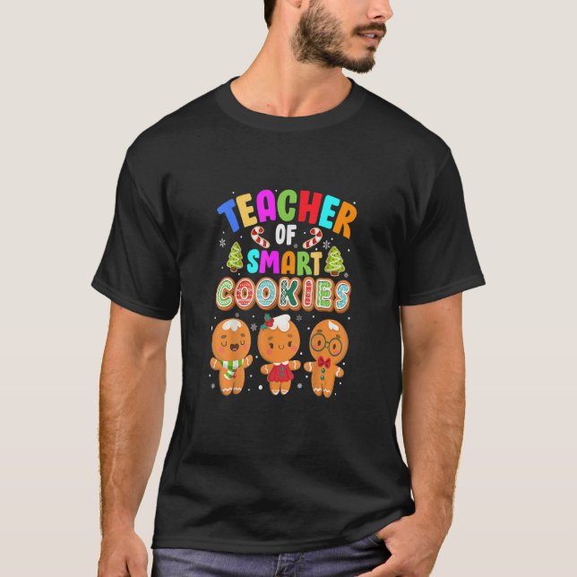 T-shirt Teacher Cute Gingerbread Cookies Men Wom (Devant)