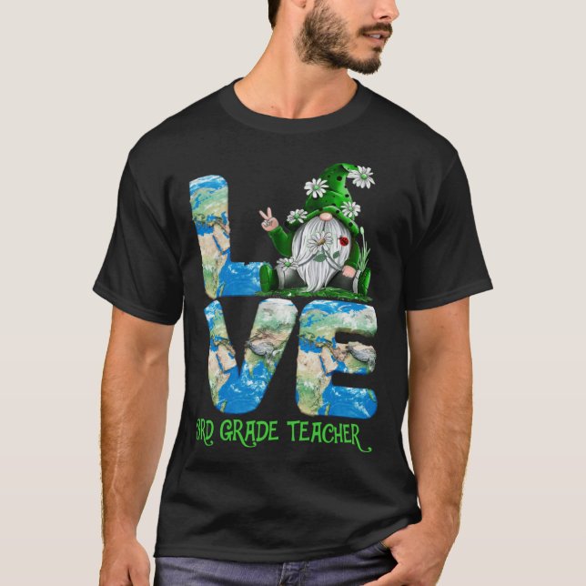 T-shirt Teacher Earth Day 2023 Gnome 3rd Grade Teacher (Devant)
