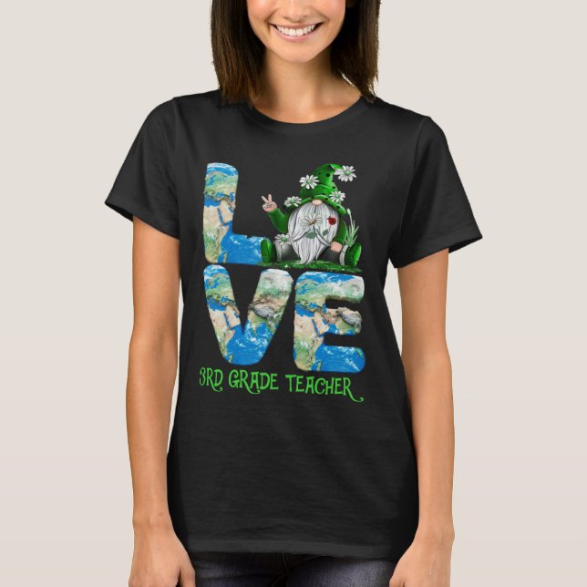 T-shirt Teacher Earth Day 2023 Gnome 3rd Grade Teacher (Devant)