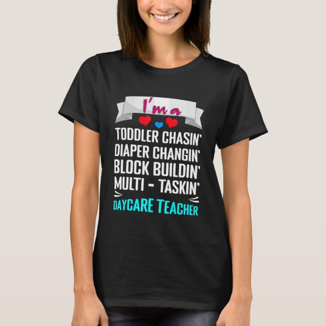 T-shirt Teacher Life School Teacher Instructor Daycare (Devant)