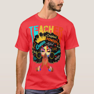T-shirt Teacher Melanin Queen Women African American Junet