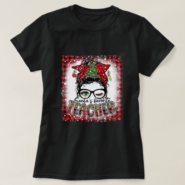 T-shirt Teacher Messy Bun Christ (Design devant)