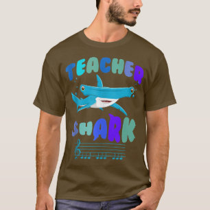 T-shirt Teacher requin faire votre travail marteau requin