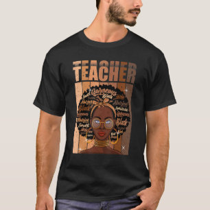 T-shirt Teacher Retro Black Histoire Mois Afro Queen Black