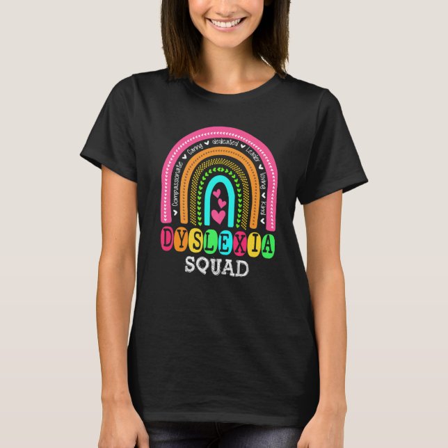 T-shirt Teacher School Support Reading Dyslexia Squad Ther (Devant)