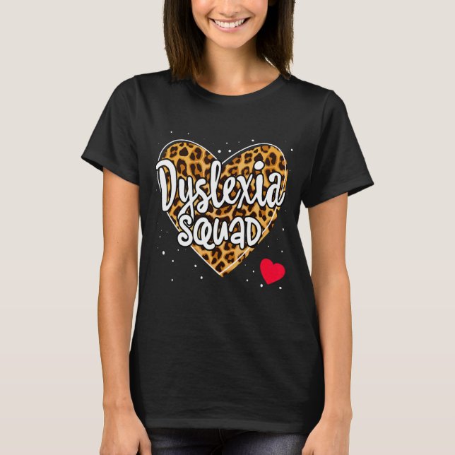 T-shirt Teacher School Support Reading Dyslexia Squad Ther (Devant)