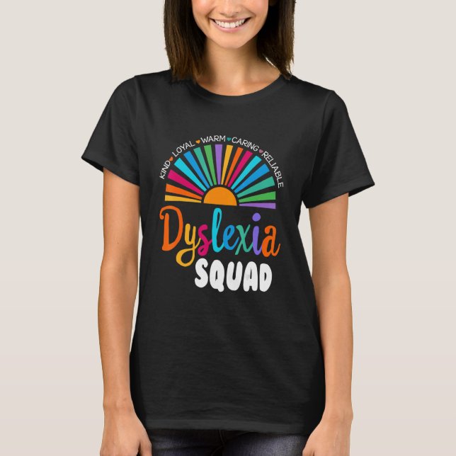 T-shirt Teacher School Support Reading Dyslexia Squad Ther (Devant)