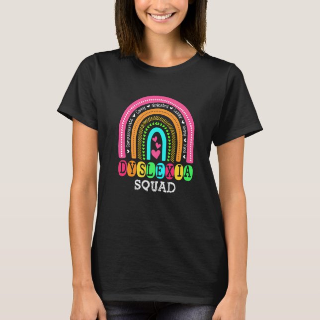 T-shirt Teacher School Support Reading Dyslexia Squad Ther (Devant)